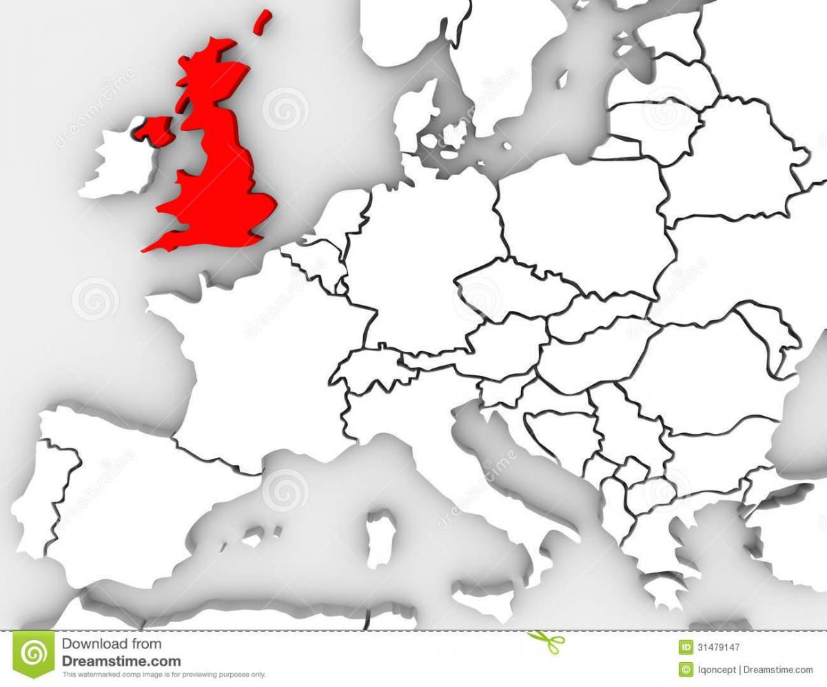 kaart van Groot-Brittannië en europa
