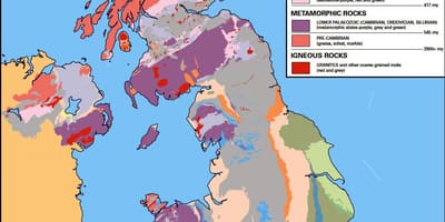 Geologische kaart van groot-Brittannië