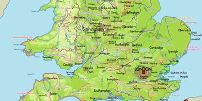 Kaart van zuid-Engeland