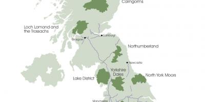 Kaart van de BRITSE nationale parken