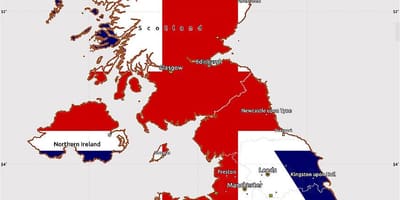 Verenigd Koninkrijk vlag kaart