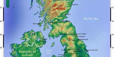 Groot-brittannië topografische kaart