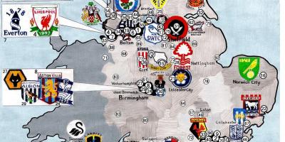 BRITSE voetbalclubs kaart