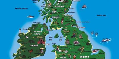 Verenigd Koninkrijk toeristische kaart